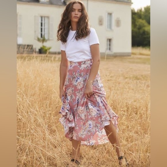 AUGUSTE THE LABEL Fleur Pascal Floral Midi Maxi Wrap Skirt - Picture 3 of 16